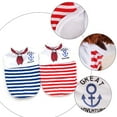 thumbnail image 3 of 2 piezas de ropa para mascotas con rayas azul marino para perros y gatos, chaleco con lazo rojo, lindo y animado., 3 of 5