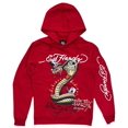 thumbnail image 2 of Ed Hardy Men's Hoodie King Cobra Snake Ace Fleece Pullover Sweatshirt (Medium, Red), 2 of 3