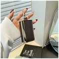 thumbnail image 4 of Portable Keychain Tote Bag Foldable Mini Expandable Vegan Leather Bag for Everyday Use Shopping Travel White Color Chic and Functional, 4 of 8