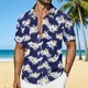 thumbnail image 1 of Ceisia Men's Tropical Floral Print Short Sleeve Button Down Hawaiian Shirt for Beach Vacation Navy M Gifts, 1 of 7