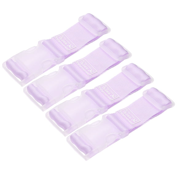 4 Pack Add A Bag Luggage Strap, 4-12 Inch Adjustable Suitcase Belt Travel Accessories, Luggage Connector for Carry-on Baggage, Purple