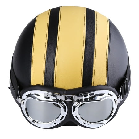 Unisex High Quality PU Leather Motorcycle Helmet Capacete Bongrace Open