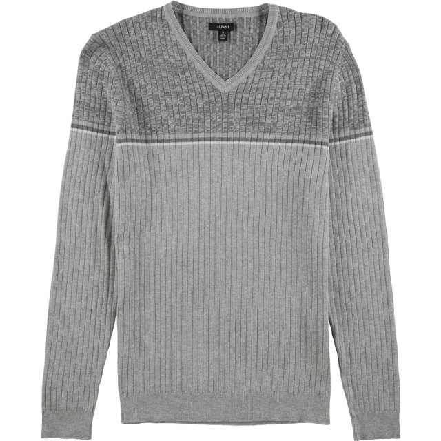 Suéter tipo jersey con rayas texturizadas Alfani para hombre, gris, grande