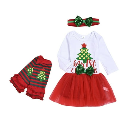 

Toddler Girls Outfit Sets Xmas Baby Long Sleeve Letter Cute Cartoon Princess Dress Leg Warmer With Headbands Christmas Outfits Set 3Pcs
