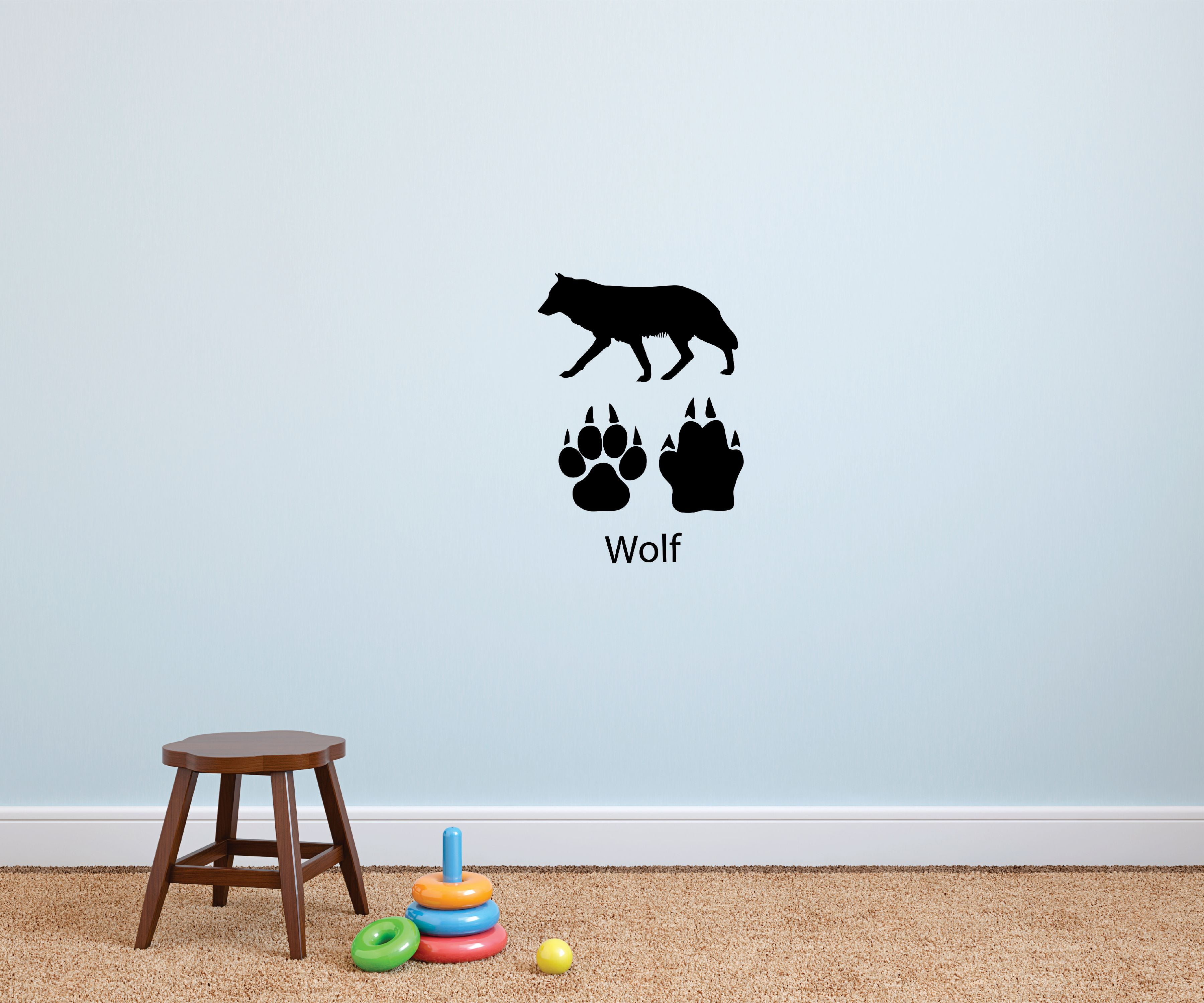 Wolf Paw Prints Print Paws Wolfs Dogs Dog Animal Picture Art Kids Bed