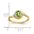thumbnail image 3 of 14K Yellow Gold Ring Band with Stones (08) August Peridot Oval Green Diamond Round, 3 of 5