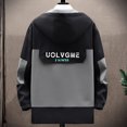 thumbnail image 4 of Luwomo Casual Jackets for Mens Mens Jackets Fall and Winter Hooded Long Sleeve Color Blocked Outdoor Style Loose Fit Coat with Pocket Tops Grey,4XL, 4 of 4