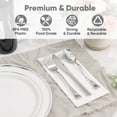thumbnail image 4 of Daluvenix 700 Silver Plastic Dinnerware Set for 100 Guests, Silver Plastic Plates for Party, 100 Disposable Plates, 100 Dessert Plates, 100 Napkins with Silverware, 100 Cups, 4 of 11