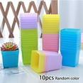 thumbnail image 1 of MYG 10pcs Mini Basin Square Flower Pot Succulent Plant Trays Home Office Decor DIY, 1 of 9