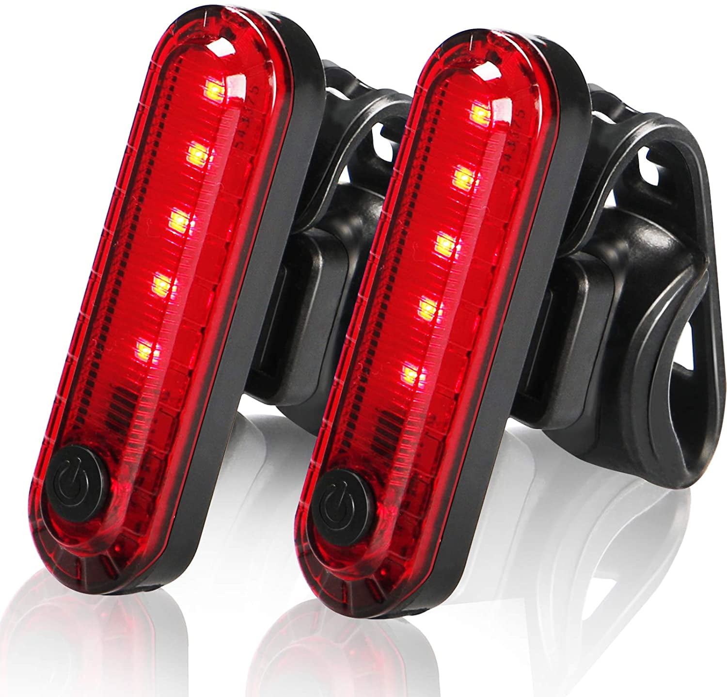 Bike Tail Lights,Red LED Bicycle Rear Light 2 Pack, USB Rechargeable, Waterproof Helmet Light, Cycling Flashlight Safety Reflectors Accessories, Fits Adult & Kids MTB Bikes