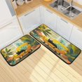 thumbnail image 7 of 2-Piece Kitchen Mat Set Non Slip Washable Floor Mats Decorative Rugs for Kitchen Sink Laundry Black Cat Lounging, 7 of 7
