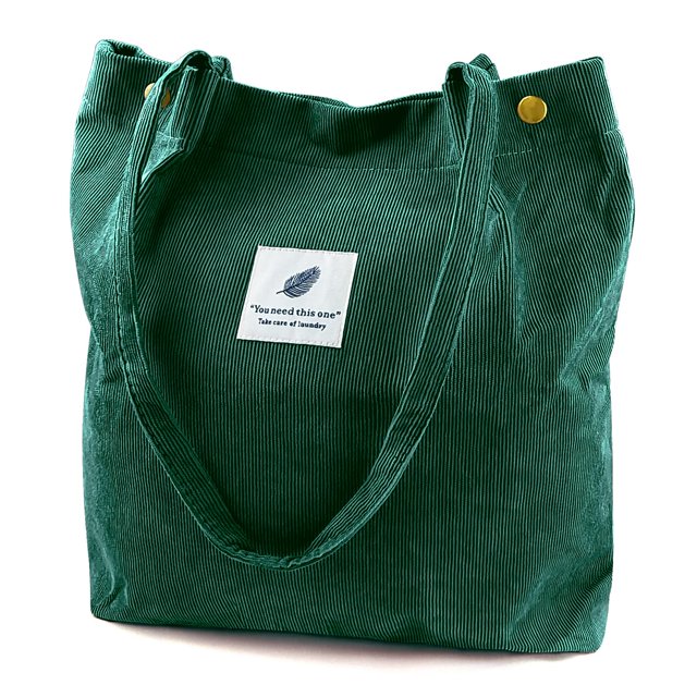 Bolso Ayieyill Corduroy para mujer con hombros de lona verde