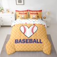 thumbnail image 2 of jejeloiu Baseball Sport Theme 7 Pieces Bedding Comforter Set,Girls Ball Game Full Bedding Set For Kids Reversible, 2 of 8