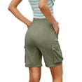 thumbnail image 5 of Women's 7'' Hiking Shorts Lightweight Athletic Golf Cargo Shorts with Zipper Pockets Quick Dry Summer Green M, 5 of 6