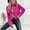 Hot Pink women casual blazer jacket a1, variant on Women's Fall Winter Collared Long Sleeve Zipper Blazer Jackets Casual Basic Solid Outerwear Fashion Work Tops, Green L