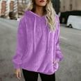 thumbnail image 6 of Womens Plus Size Fleece Hoodies, Long Sleeve Pullover for Women Fall Fashion Loose Fit Solid Color Warm Sherpa Thin Sweaters with Pockets, 6 of 6