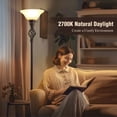 thumbnail image 2 of NATYSWAN Floor Lamp for Living Room, 72" Modern Bedroom Standing Lamp with 8W LED Bulb, 3000K Eye Protection Torchiere for Bedroom, Office, Living Room (Red Brown), 2 of 7