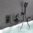thumbnail image 2 of AWZTOO Wall Mounted Tub Faucet With Hand Sprayer Waterfall Bathtub Faucet Modern Single Handle Tub Filler Trim With Handheld Shower Matte Black Matte, 2 of 5