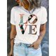 thumbnail image 1 of Everyday Comfort Women's Floral Print "LOVE" Graphic T-Shirt - Casual Round Neck Short Sleeve, Comfortable Polyester Blend Summer Top, Machine Washable, Vacation Clothing | Relaxed Fit Tee | Nontrans, 1 of 6
