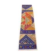 Mogul Table Cloth Banjara Patchwork Embroidered Table Runner Tapestry