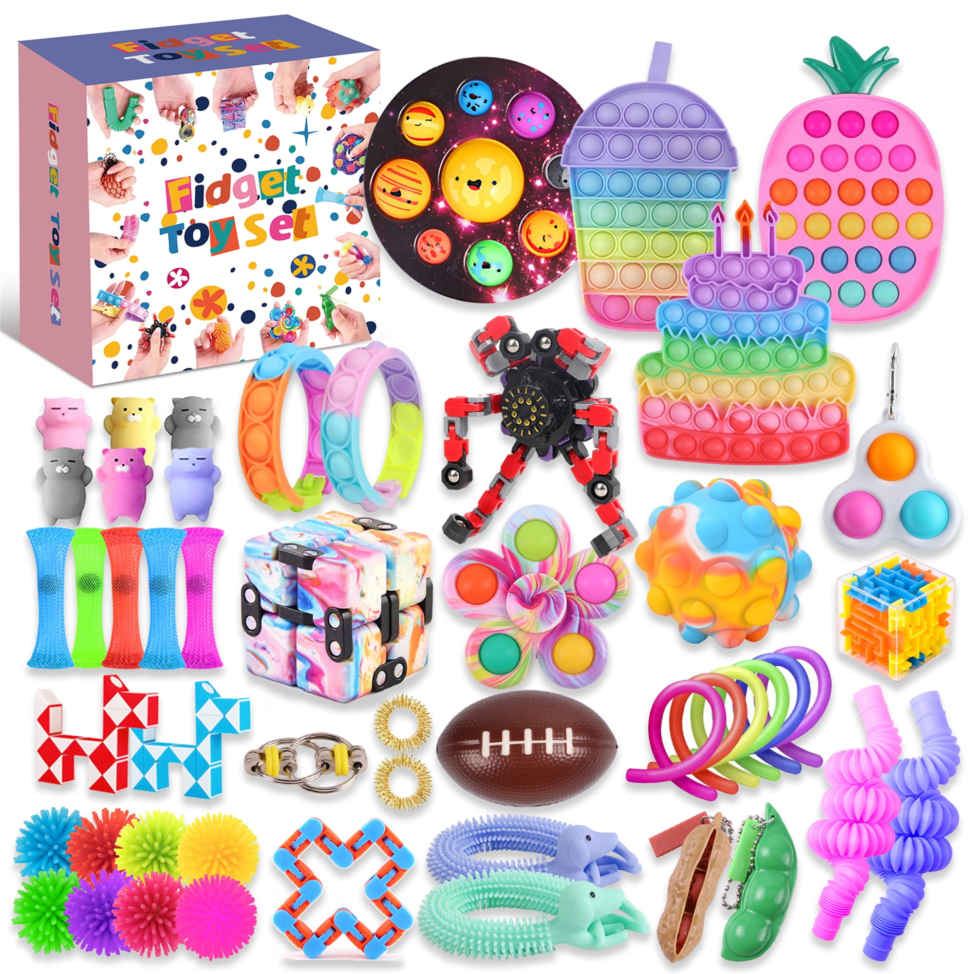 50pcs Sensory Fidget Toy Fidget Simple Dimple Push Toy Special Needs Kids/Adult 