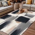 thumbnail image 2 of Fsddascl Black Geometric Outdoor Rug for Patio/Deck/Porch, Non-Slip Large Area Rug 5 x 8 Ft, Grey Modern Vintage Artwork Indoor Outdoor Rugs Washable Area Rugs, Reversible Camping Rug Carpet Runner, 2 of 5