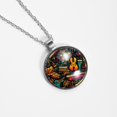 thumbnail image 4 of Musical Instrument Glass Design Circular Pendant Necklace - Stylish Jewelry for Women, 4 of 5