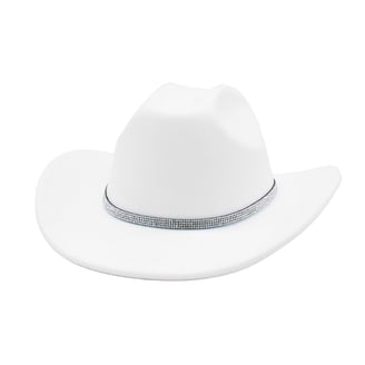 Aunavey Rhinestone Cowgirl Hat Bling Diamond Glitter Fringe  display picture 2
