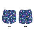 thumbnail image 3 of Uemuo sea animals with palm tree Pattern Women's Athletic Shorts High Waisted Running Shorts with Liner Pockets Gym Elastic Workout Shorts-XX-Large, 3 of 7