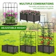 thumbnail image 5 of MOPHOTO 16"X32"x73" Raised Garden Bed Planter Box with Trellis for Climbing Vegetables Plants, Tomatoes Planters Outdoor Tomato Cage with Wheels, Indoor Outdoor Use, 5 of 10