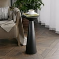 thumbnail image 5 of COZAYH Farmhouse Tall Pedestal End Table Small Solid Wood Martini Table Plant Stand Modern Round Drink Table for Small Space Living Room, Black, 5 of 8