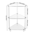 thumbnail image 2 of 3-Tier Modern Freestanding Acrylic Clear Triangle End Table 11.8*11.8*26in for Living Rooms,Bedrooms, 2 of 16