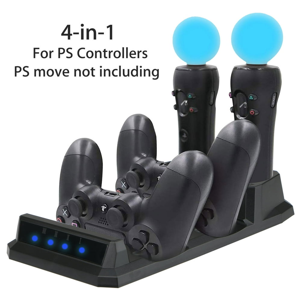 Charging Dock for PS4, EEEkit 4 in 1 Dual Controller Charger Dock