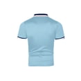 thumbnail image 3 of Sunloudy Hombres Verano Slim Fit Camisa, Contraste Color Solapa Manga Corta Casual Tops para Novio, Marido, Padre Sunloudy moda, 3 of 6