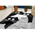 thumbnail image 3 of Abstract Cat Rug, Kitchen Rug, Front Door Rug, Abstract Cat Rug Bathroom Rug, Bath Rug, Cat Drawing Rugs, Animal Rugs, Black and White Rug, 5.9'x9.2' - 180x280 cm, 3 of 9