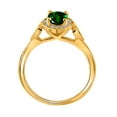 thumbnail image 4 of AoneJewelry 0.85 Carat Oval Shape Created Emerald and Diamond Ring In 10K Solid Rose, White & Yellow Gold, 4 of 5