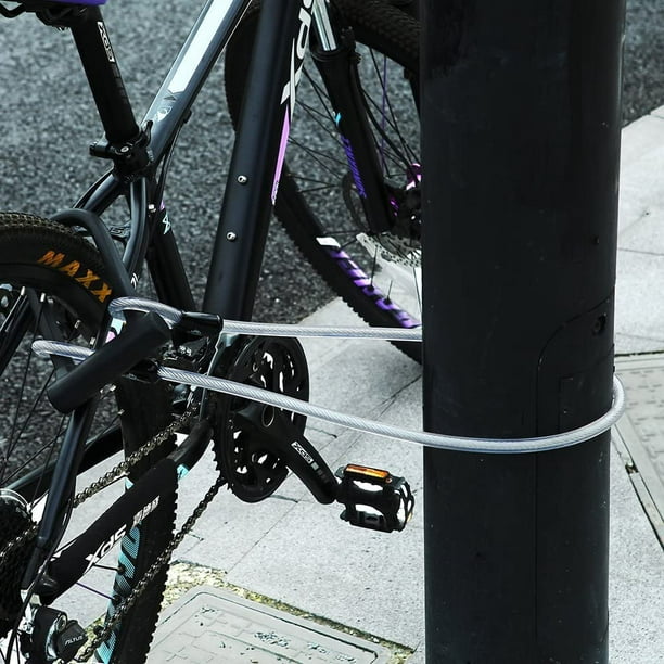 Antivol de vélo avec code à 5 chiffres, 1,2 m/4 pieds Câble antivol à