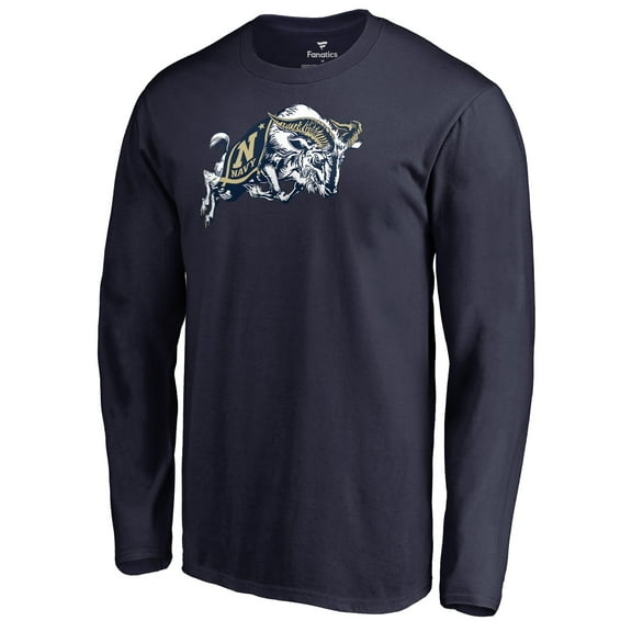Men's Navy Navy Midshipmen Primary Team Logo Long Sleeve T-Shirt