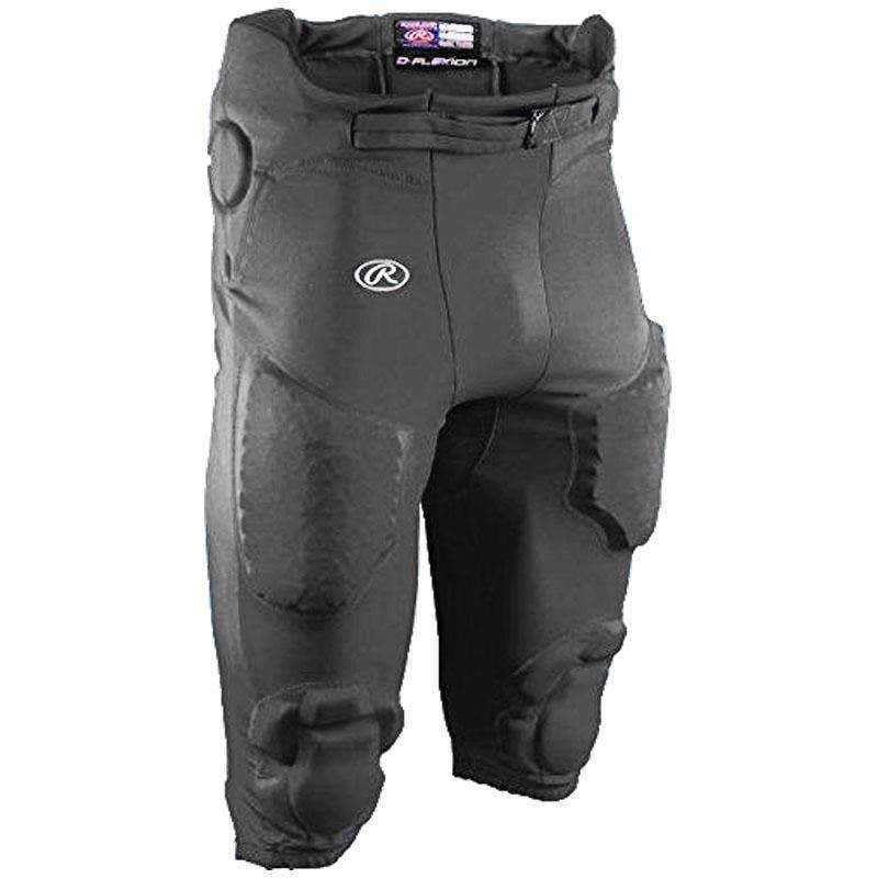 Rawlings Black 4 pocket Football Pants Adult Mens WITH 7 PADS and belt Size XL 