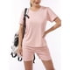thumbnail image 3 of Traje de Yoga para mujer, Camiseta deportiva de manga corta para correr, entrenamiento de adelgazamiento de secado rápido, traje de fitness para Pilates, conjunto Zen de dos piezas, 3 of 5