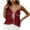 Wine, variant on Ladies V Neck Tank Tops Halter Spaghetti Strap Tie Front Backless Camisole Trendy Loose Flowy Color Block Shirts (L, White)