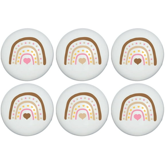 Boho Rainbow Drawer Knobs Hearts and Stars Girls Nursery Room Decor