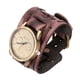 thumbnail image 2 of Reloj de pulsera de piel de vaca tejida antigua retro de joyería europea y americana Reloj de pulsera de cuero ancho punk para hombre, 2 of 6