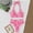 Hot Pink, variant on QUNYINEY Halter Bikinis Sets for Women Floral Push Up 2 Piece High Waisted Bathing Suits Triangle V Neck Swimsuit Sets