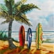 En Vogue B-301 Palm Tree Surfboards Vue de la Plage - Céramique Décorative d'Art Tuile - 8 Po x 8 Po – image 1 sur 1