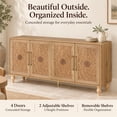 thumbnail image 6 of Atumcto 63" Sideboard Buffet Cabinet with Carved Floral Doors, Adjustable Shelves, Natural, 6 of 9
