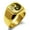 Gold, variant on Stainless Steel Bonsai Tree Yin Yang Engraved Square Flat Top Biker Style Polished Signet Ring