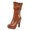 Brown, variant on jovati Autumn And Winter Waterproof Platform Highheeled Flower Fringed Womens Boots