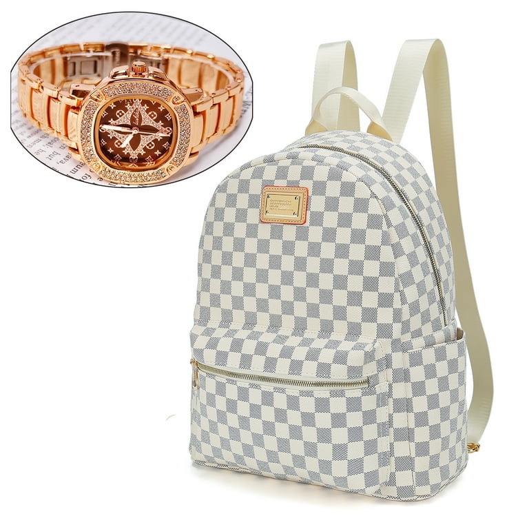 Checkered clearance rose backpack