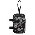 thumbnail image 2 of COEQINE Printed Crutch Bag Walking Cane Accesories Flower Dragonfly Black Forearm Crutch Organizer Pouch, Elbow Crutch Bag, 2 Pockets, Organize Daily Essentials, for Elderly, 2 of 7